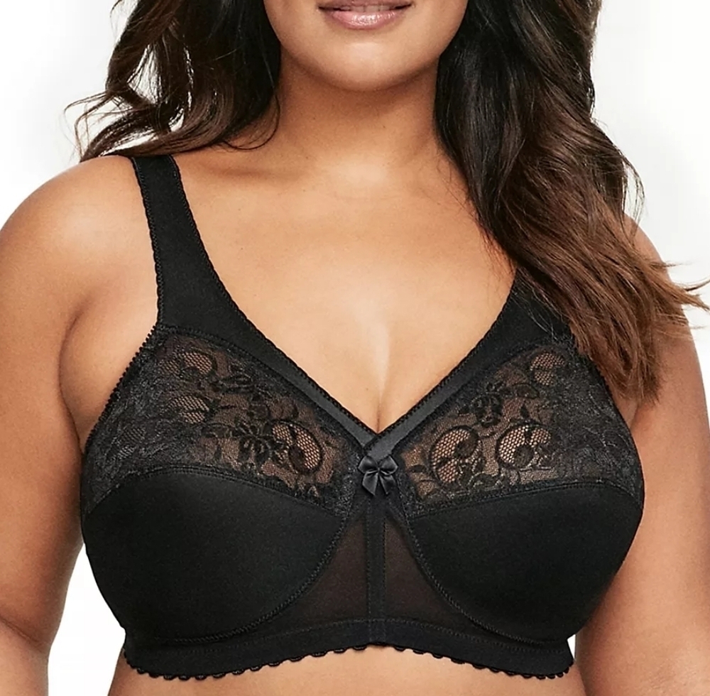 Sz 50C Black Glamorise MagicLift Original Support Bra